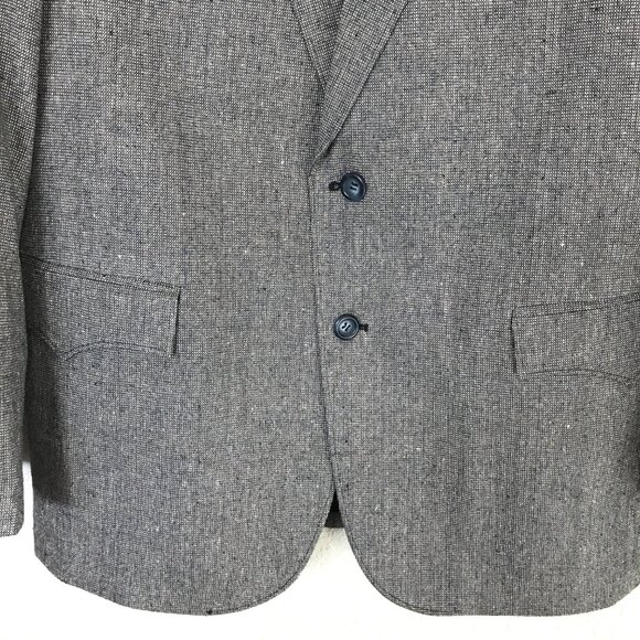 Vintage Circle S Gray Silk Tweed Western Ranch Blazer Jacket 42R Dallas - Picture 4 of 7